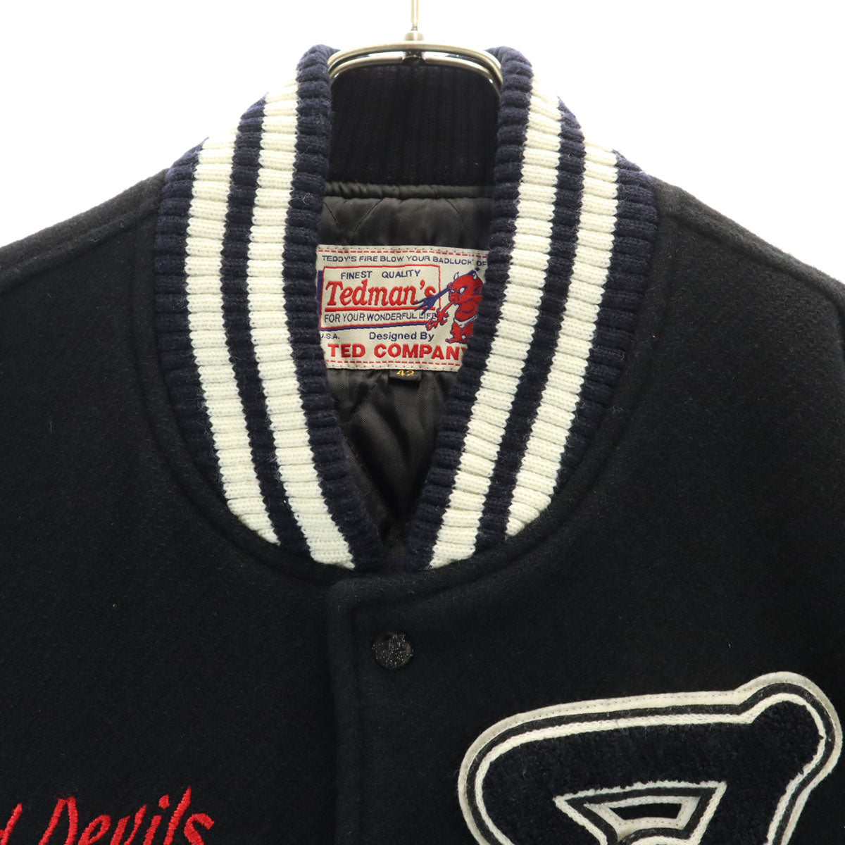 Ted Company テッドカンパニー テッドマン ウールブレンド スタジャン 42 ブラック レザー切替 メンズ