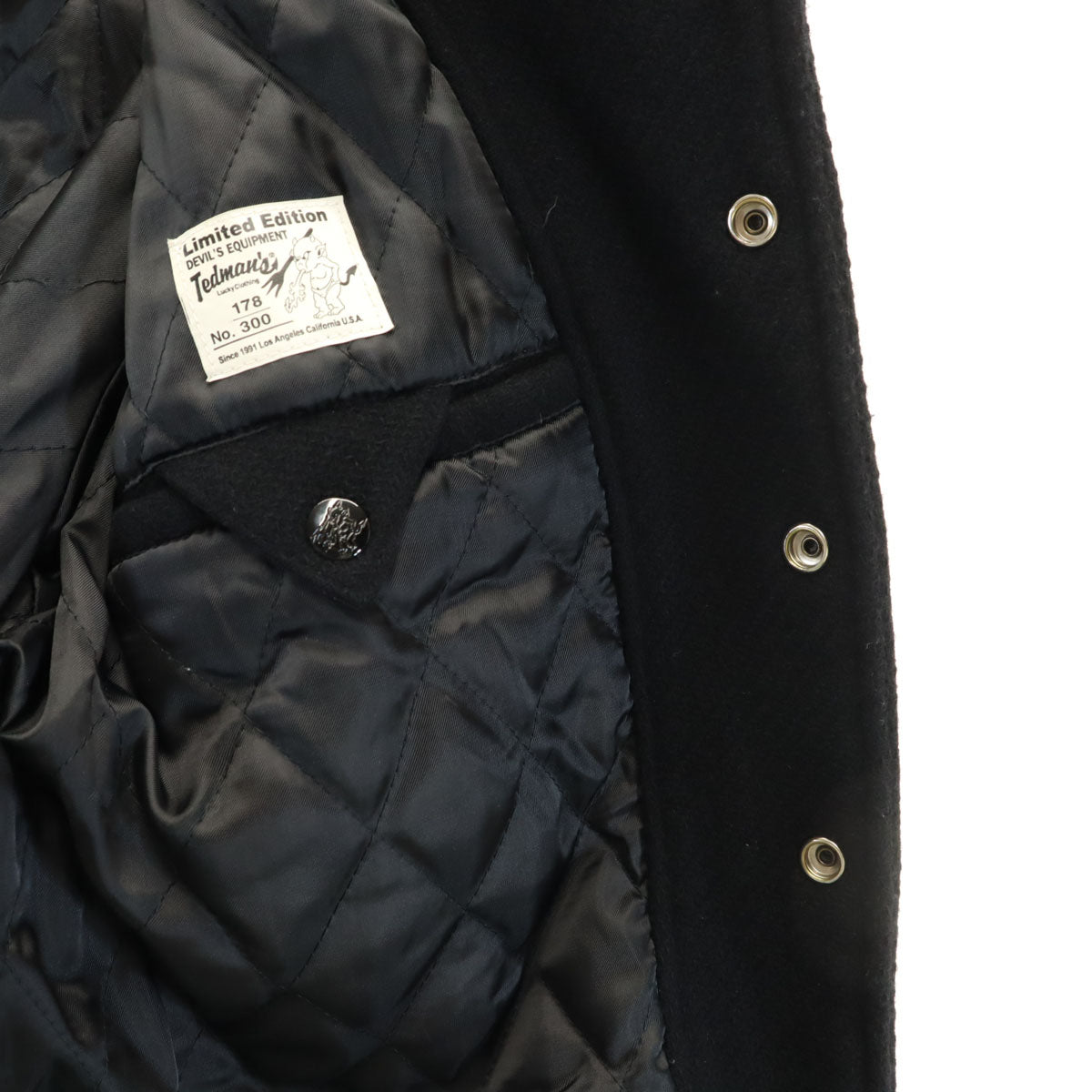 Ted Company テッドカンパニー テッドマン ウールブレンド スタジャン 42 ブラック レザー切替 メンズ