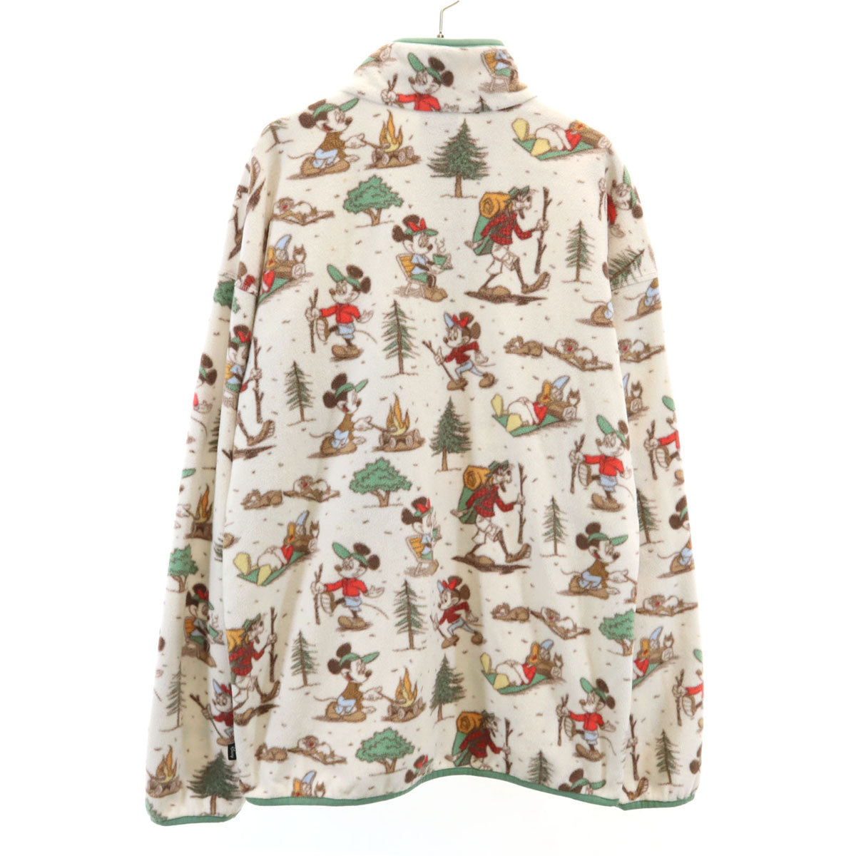 Columbia コロンビア DISNEY ディズニー コラボ ミッキーフレンズ 総柄 フリースジャケット M オフホワイト プルオーバー アウトドア メンズ