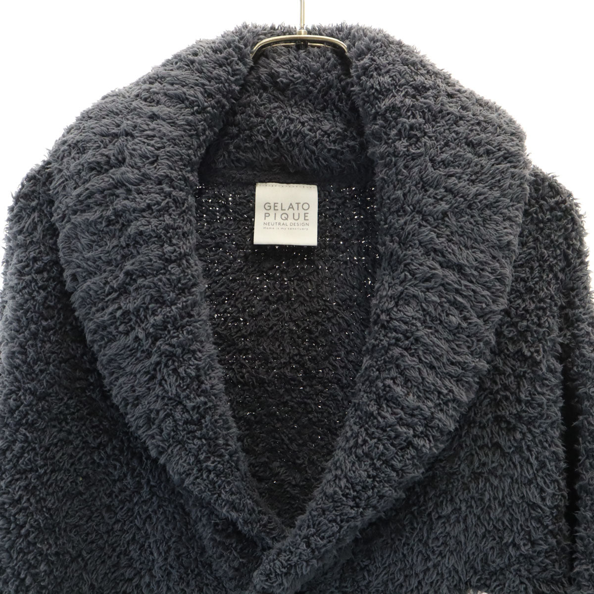 未使用 gelato pique ジェラートピケ 長袖 さがらショール カーディガン ルームウェア M-L グレー ふわモコ タグ付き メンズ