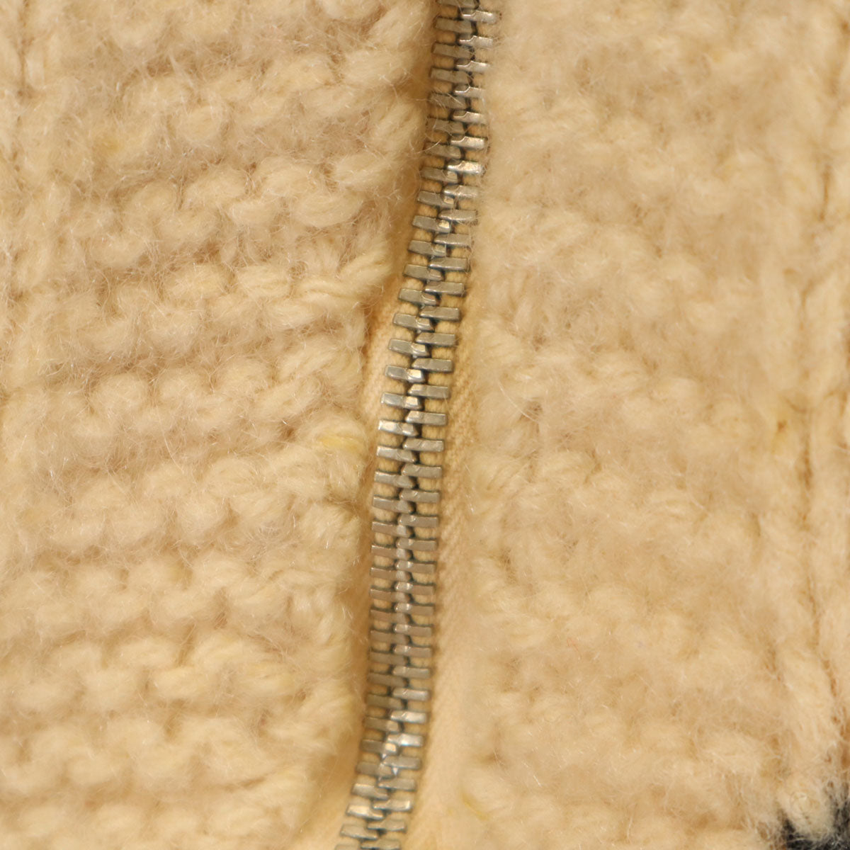 60s 70s ヴィンテージ ホース柄 カウチンジャケット ベージュ ニット レディース