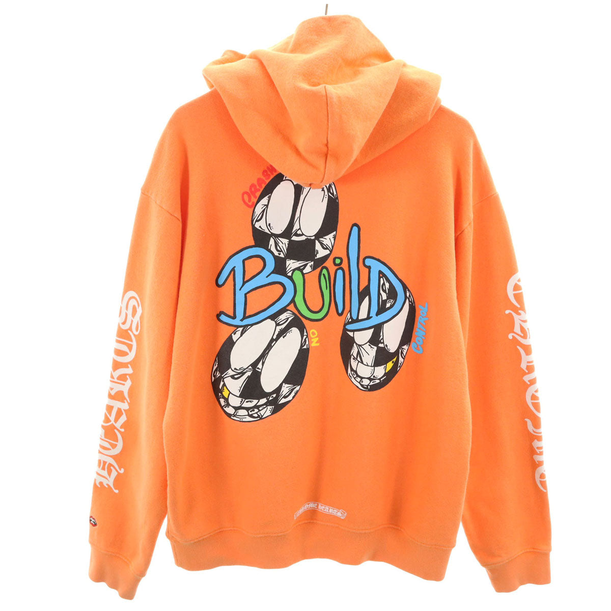 CHROME HEARTS クロムハーツ USA製 長袖 スウェットパーカー L オレンジ メンズ