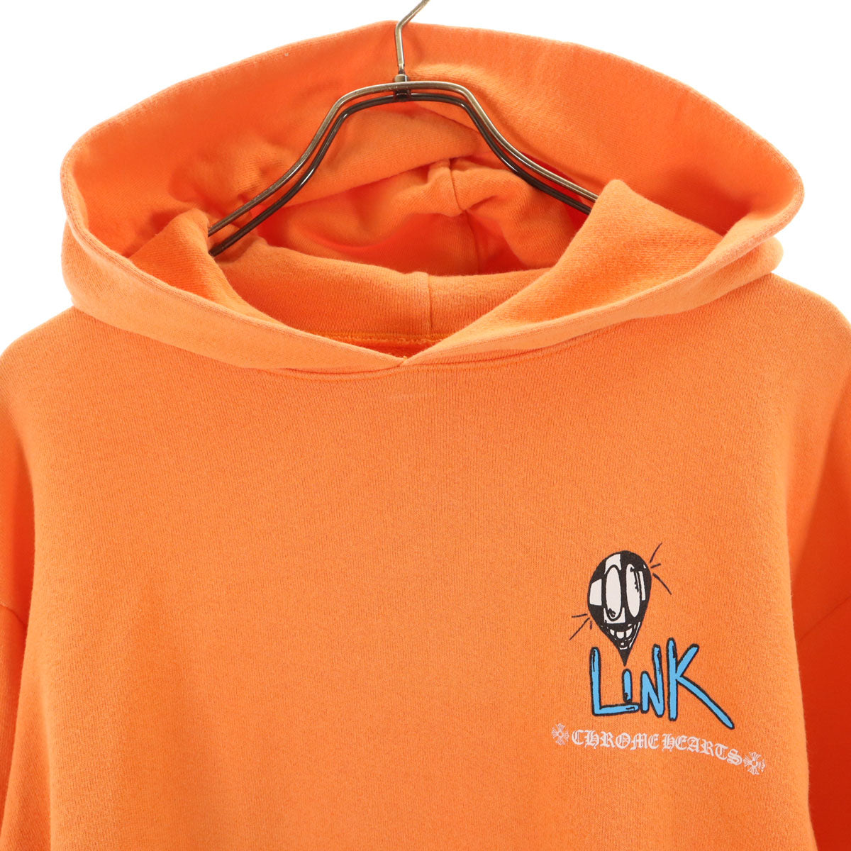 CHROME HEARTS クロムハーツ USA製 長袖 スウェットパーカー L オレンジ メンズ