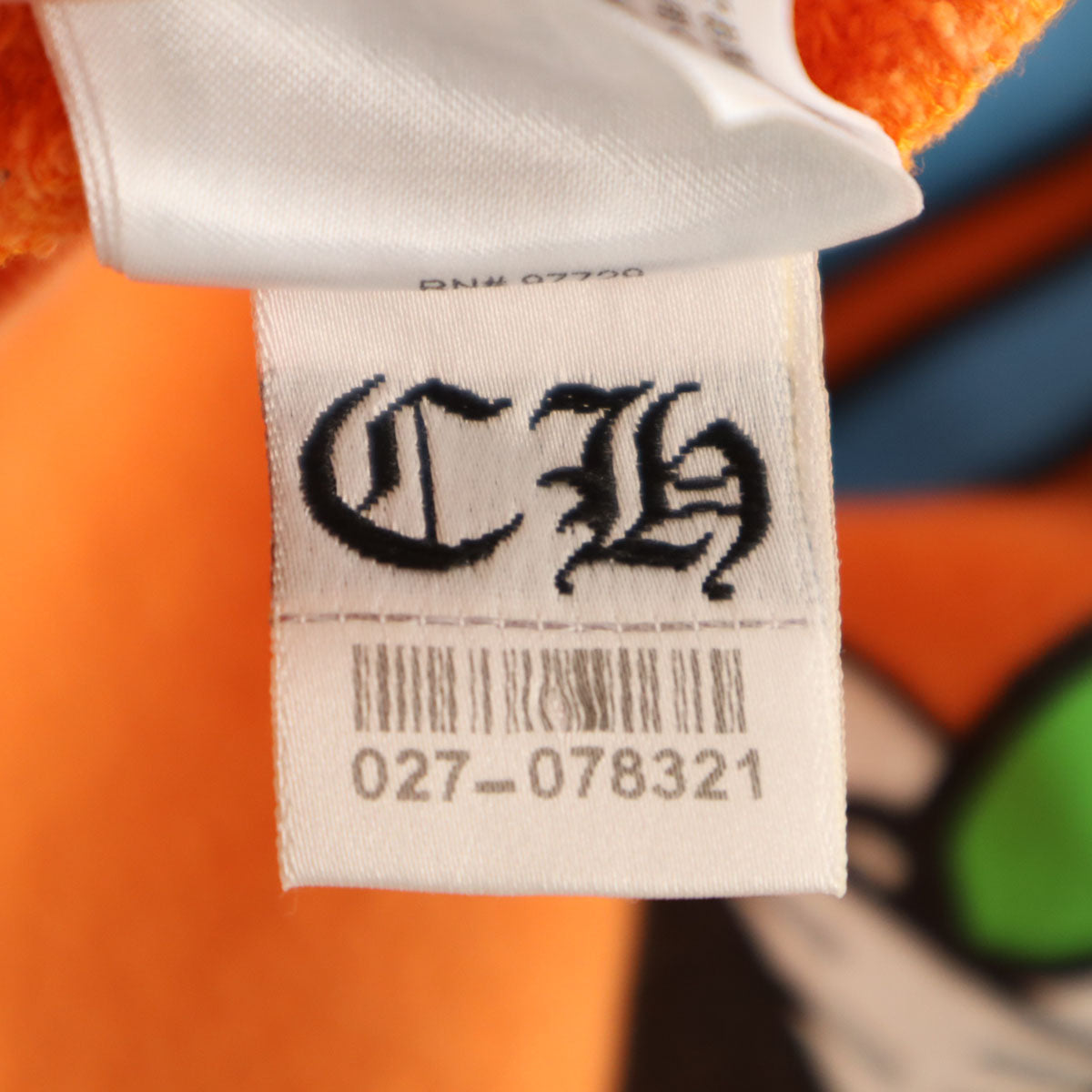 CHROME HEARTS クロムハーツ USA製 長袖 スウェットパーカー L オレンジ メンズ