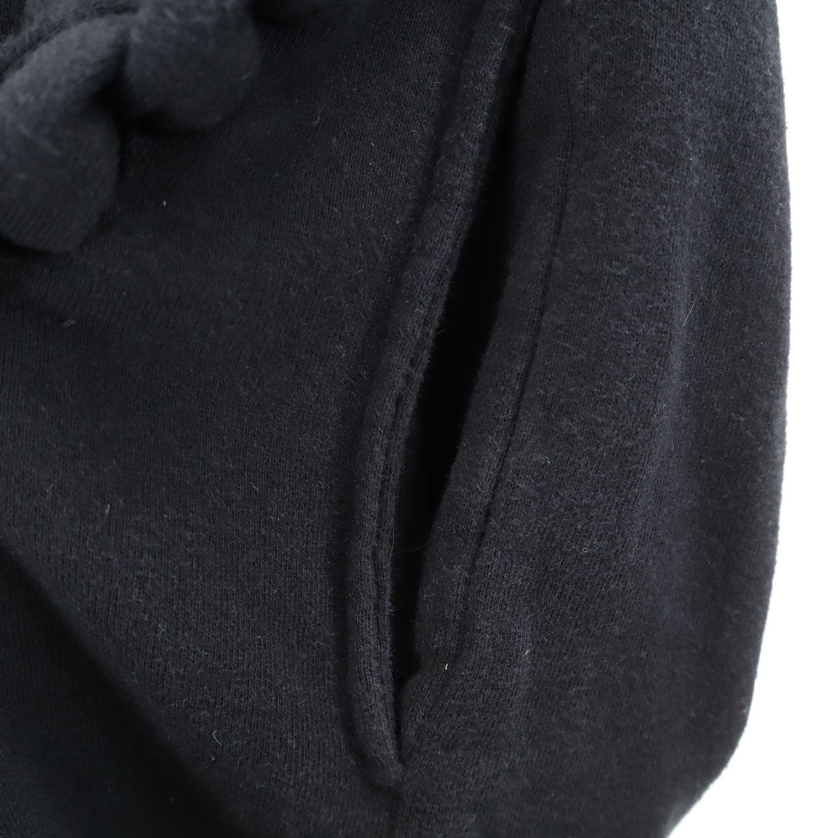 BERNHARD WILLHELM ベルンハルトウィルヘルム 日本製 長袖 縄 スウェットパーカー S ブラック プルオーバー メンズ