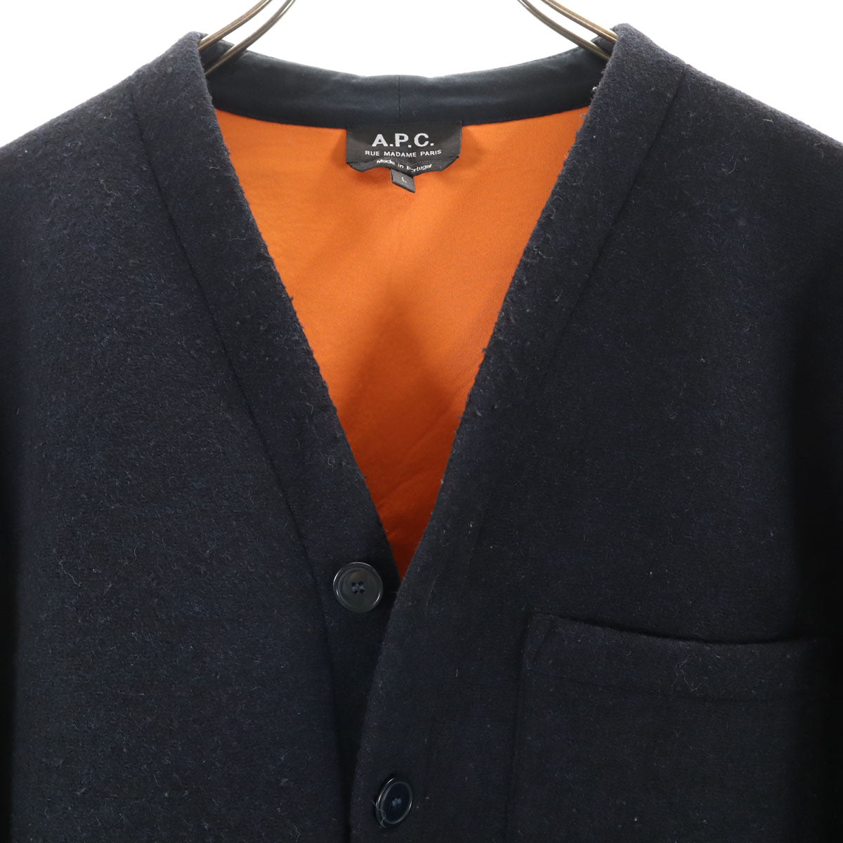 A.P.C. アーペーセー 長袖 ボンディング カーディガン L ネイビー メンズ