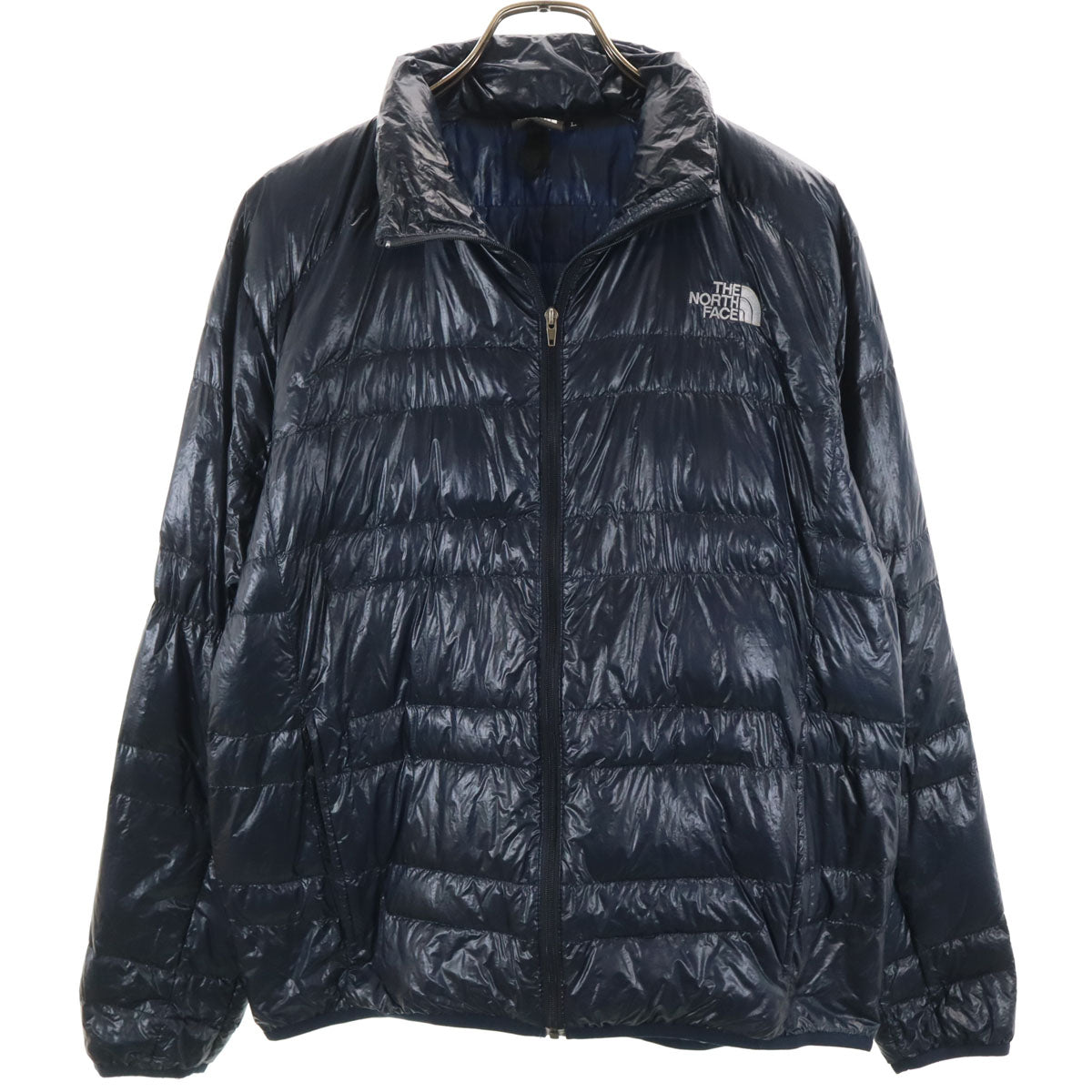THE NORTH FACE ノースフェイス ライトヒート ダウンジャケット L ネイビー 収納袋付き アウトドア ND18174 メンズ