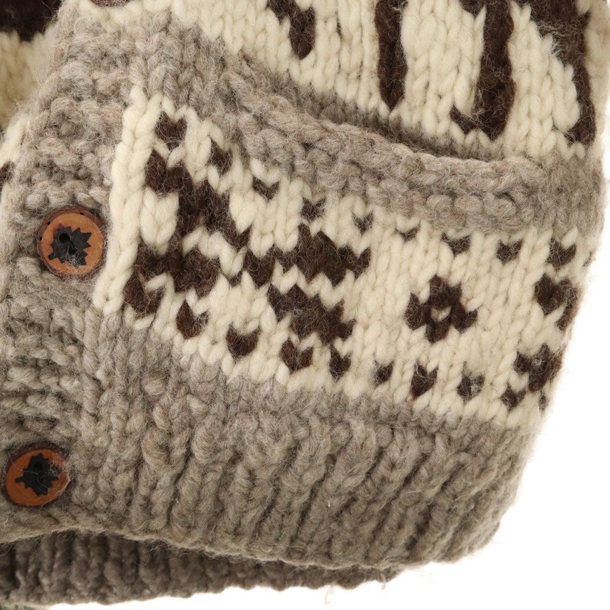 cowichan 80s 90s カナダ製 オールド カウチンジャケット M グレー系 トナカイ メンズ