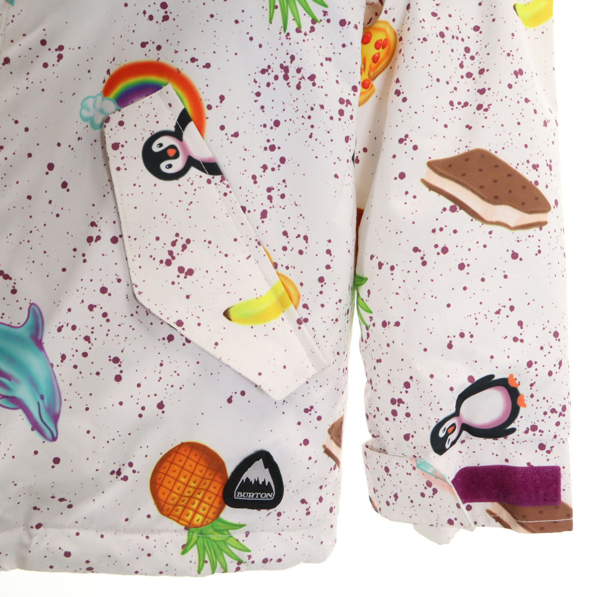 BURTON バートン 総柄 スノーボード ウェア 上下 セットアップ M ホワイト系 スキーウェア キッズ
