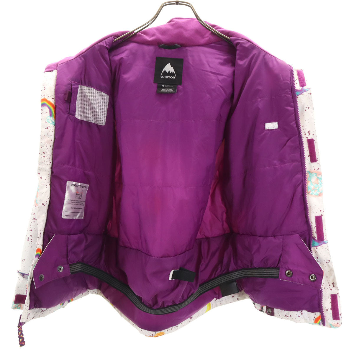 BURTON バートン 総柄 スノーボード ウェア 上下 セットアップ M ホワイト系 スキーウェア キッズ