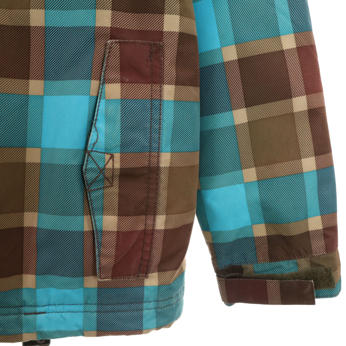 BURTON バートン チェック柄 スノーボード ウェア 上下 セットアップ L ブルー系 スキーウェア キッズ