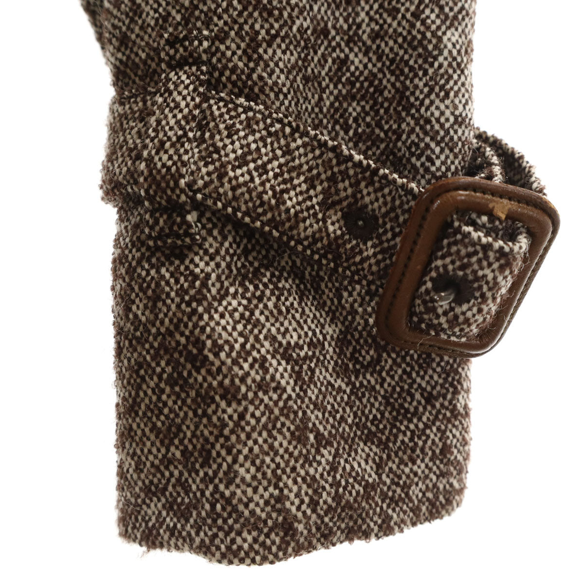 BURBERRY LONDON バーバリーロンドン ウールブレンド パンツスーツ 上下 セットアップ 38/40 ブラウン系 三陽商会 ベルト付き レディース