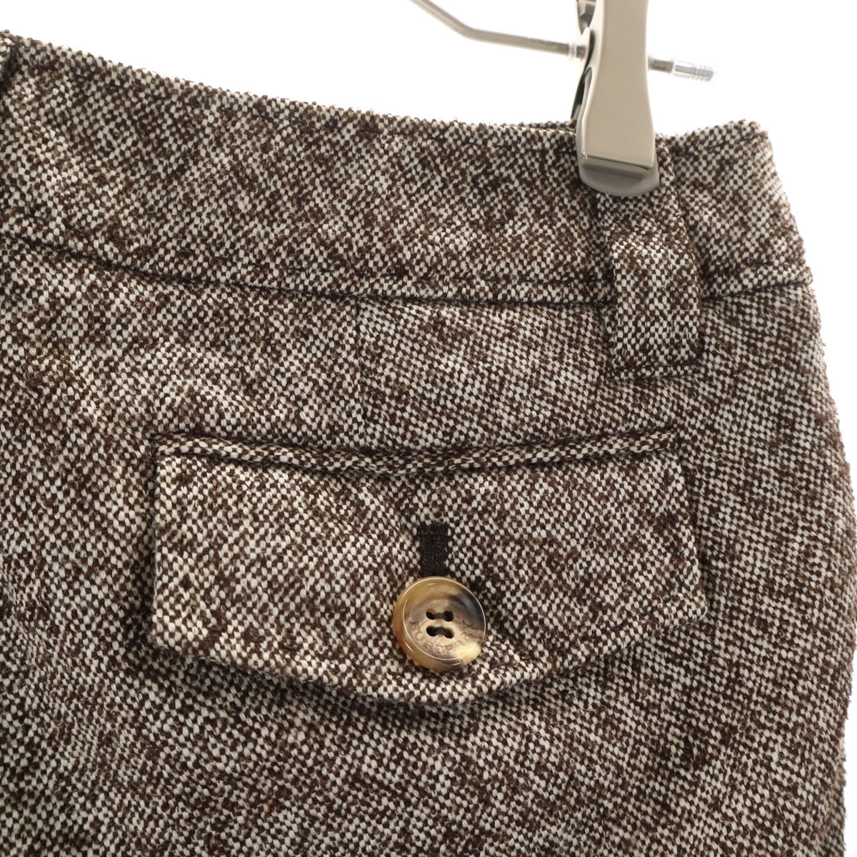 BURBERRY LONDON バーバリーロンドン ウールブレンド パンツスーツ 上下 セットアップ 38/40 ブラウン系 三陽商会 ベルト付き レディース