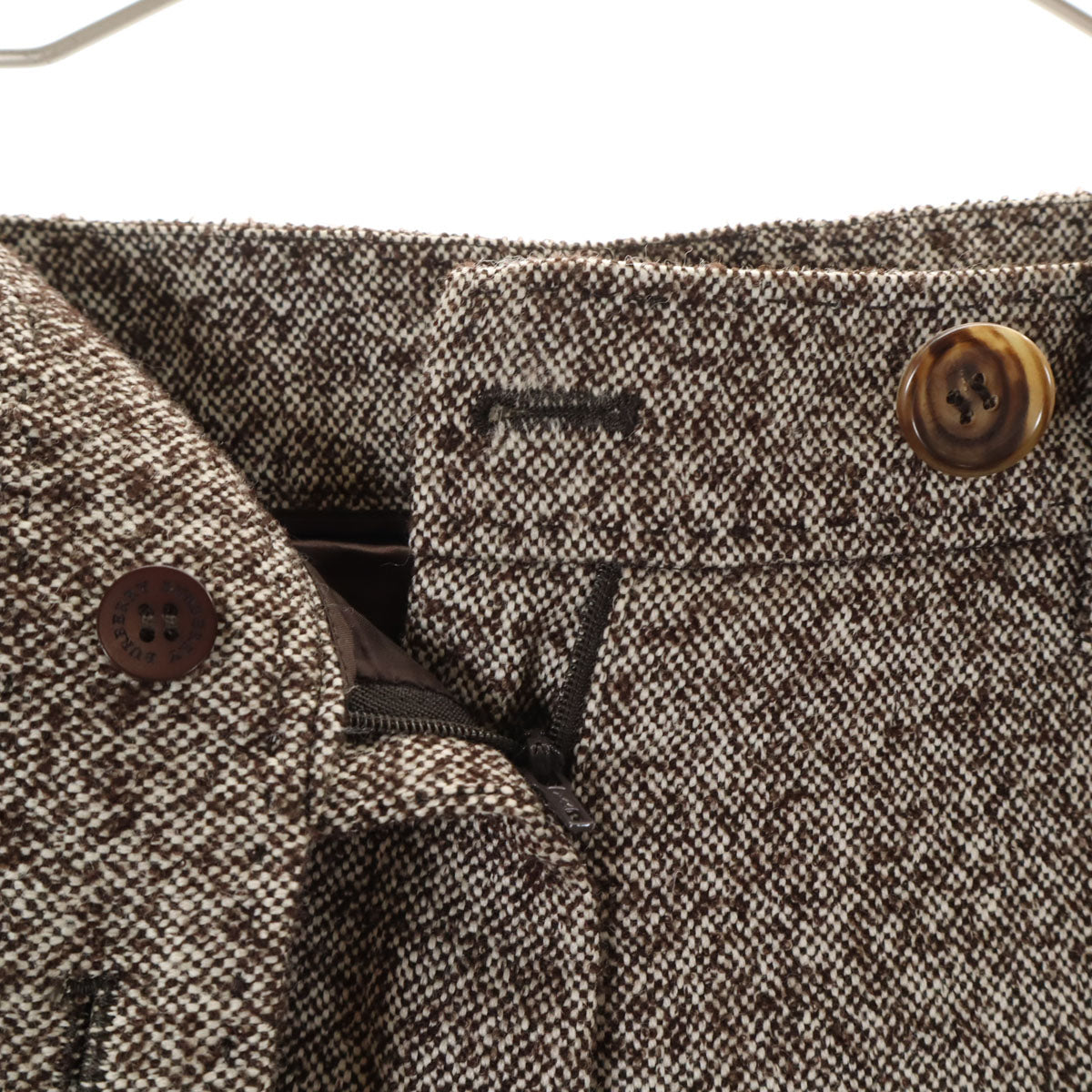 BURBERRY LONDON バーバリーロンドン ウールブレンド パンツスーツ 上下 セットアップ 38/40 ブラウン系 三陽商会 ベルト付き レディース