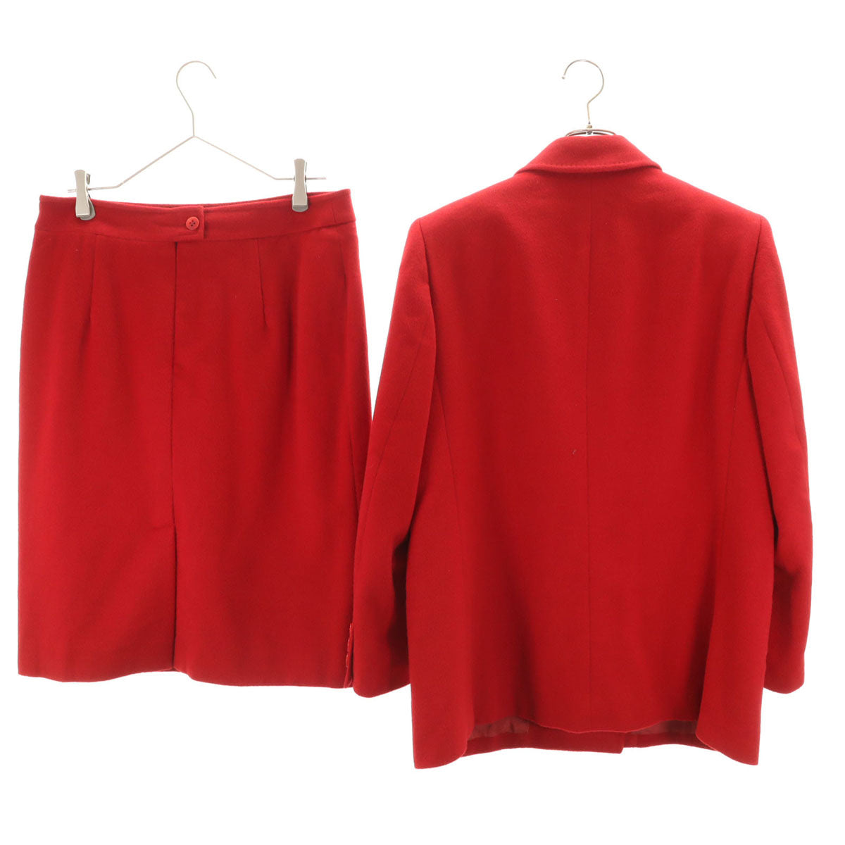 Herno ヘルノ 90s イタリア製 ウールブレンド オールド スカートスーツ 上下 セットアップ 46 レッド レディース