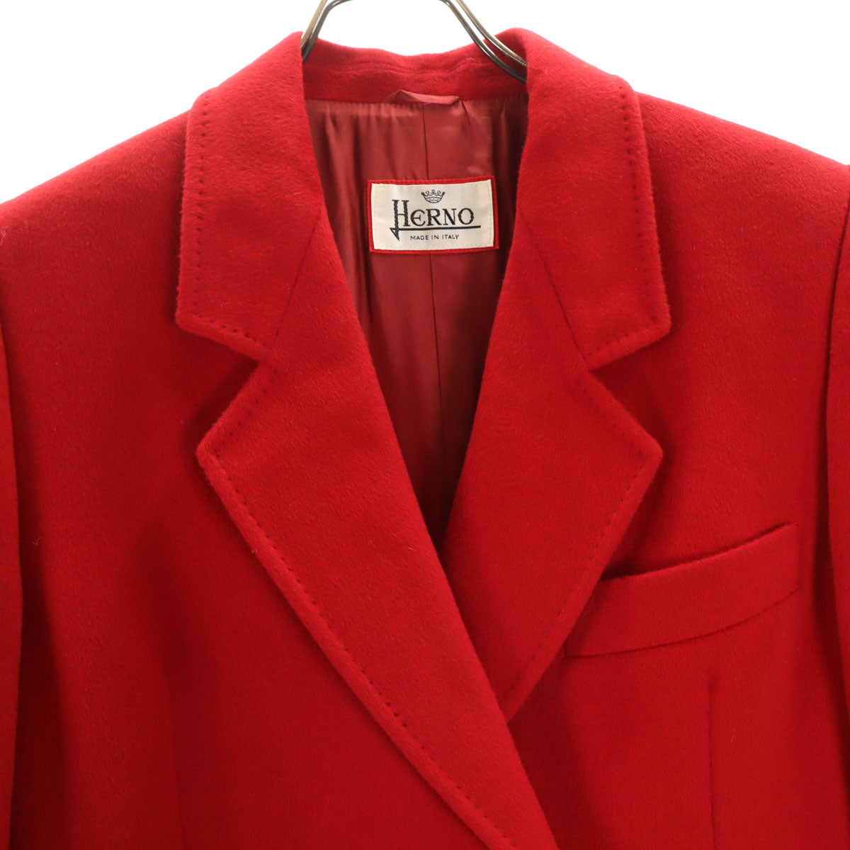 Herno ヘルノ 90s イタリア製 ウールブレンド オールド スカートスーツ 上下 セットアップ 46 レッド レディース