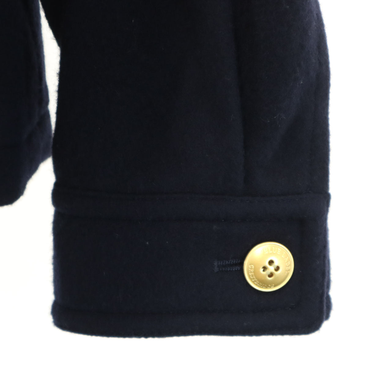 BLUE LABEL CRESTBRIDGE ブルーレーベルクレストブリッジ ウールブレンド フーディ ブルゾン 36 ネイビー レディース