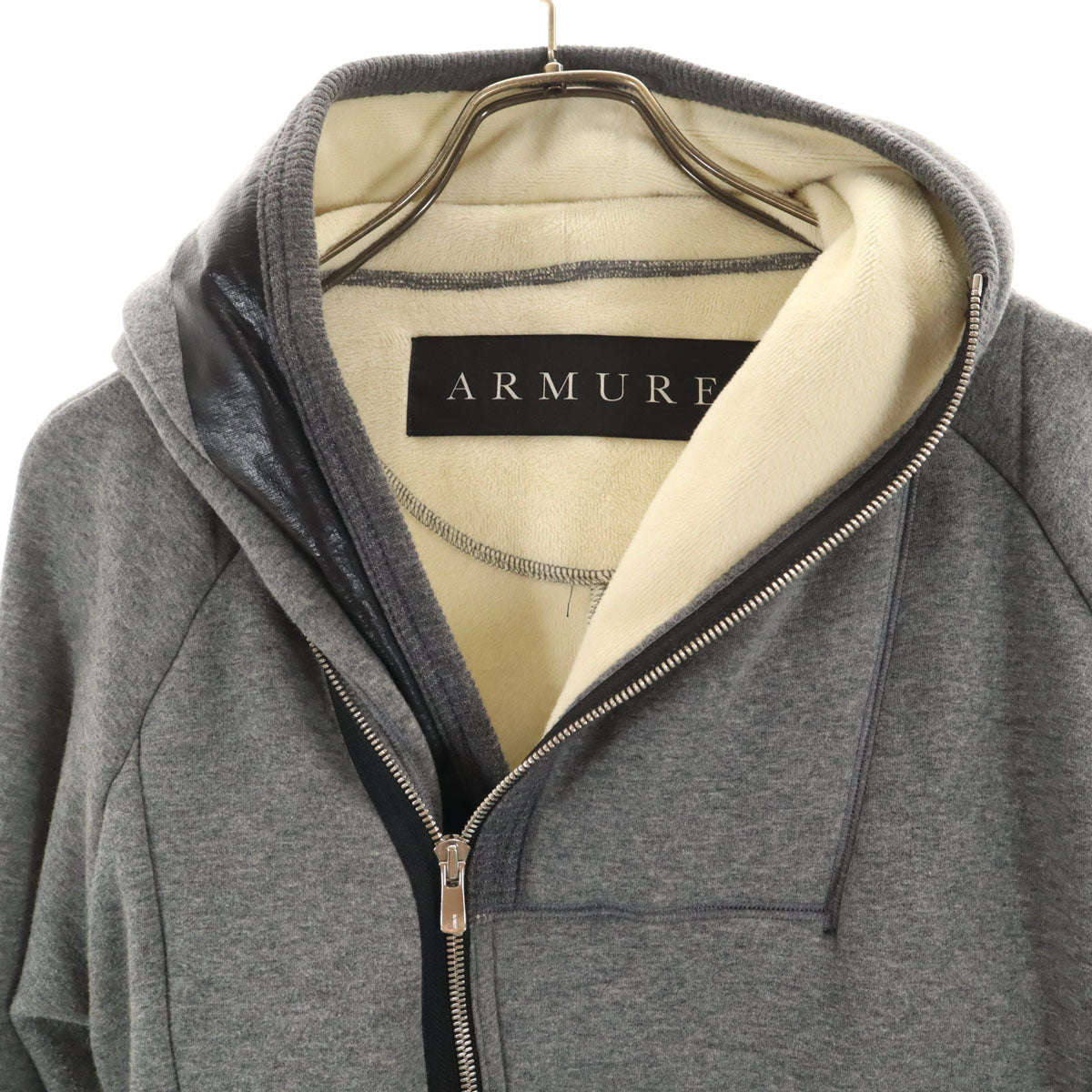 ARMURE アルミュール 日本製 長袖 スウェット ジップパーカー 3 グレー 裏起毛 メンズ