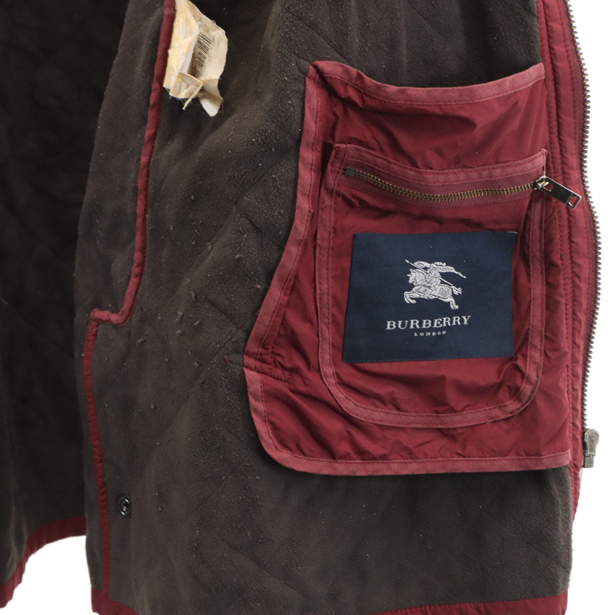 BURBERRY バーバリー キルティングジャケット M レッド系 メンズ