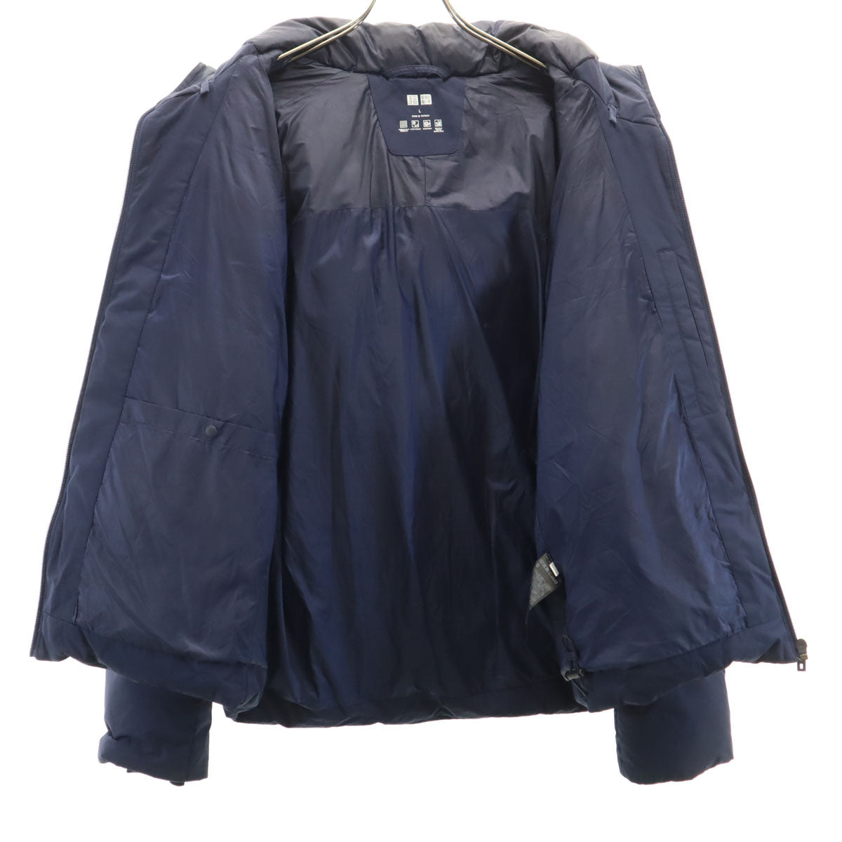 UNIQLO ユニクロ シームレス ダウンパーカー L ネイビー 3Dカット メンズ