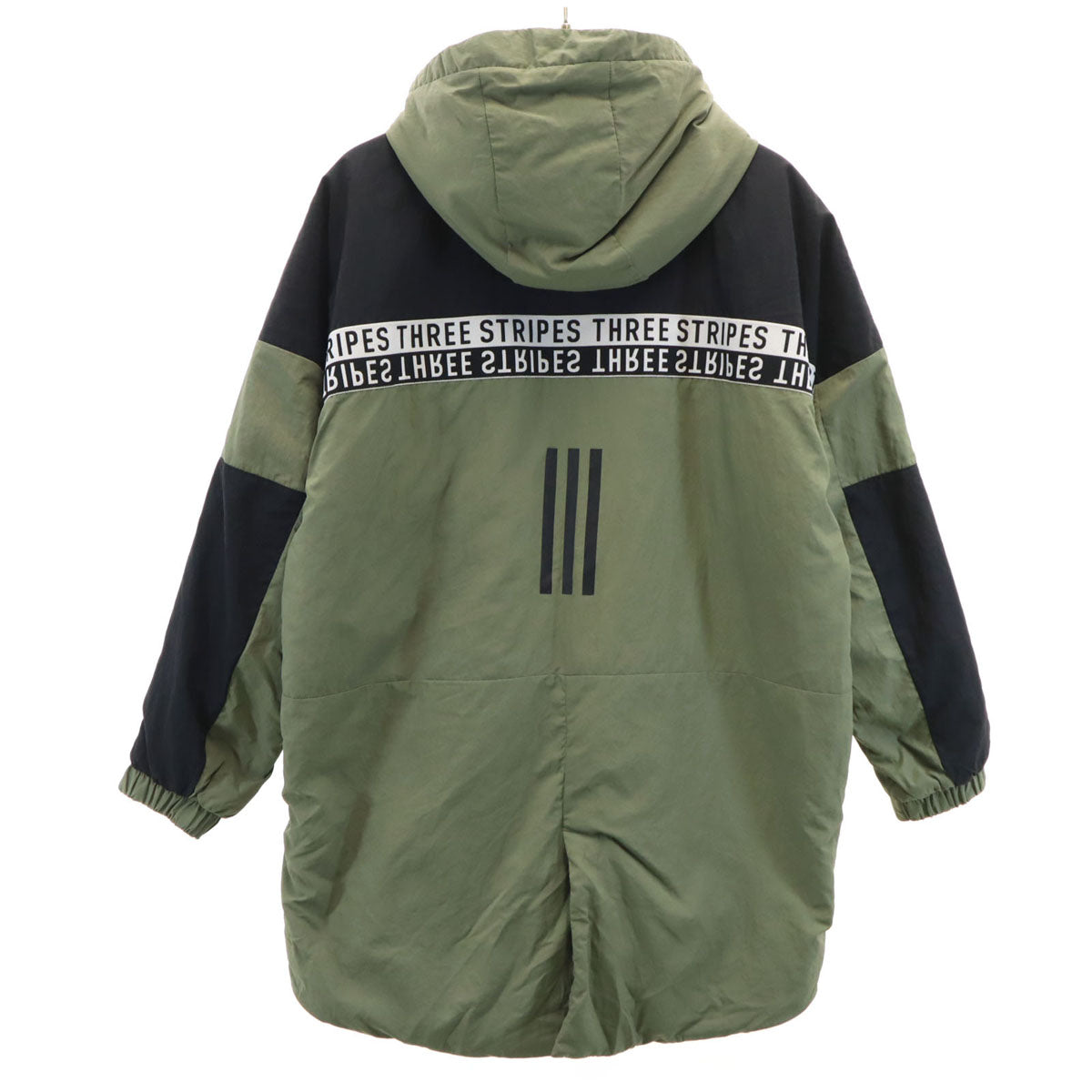 adidas アディダス ナイロンジャケット 150 カーキ 裏トリコット 薄中綿入り キッズ