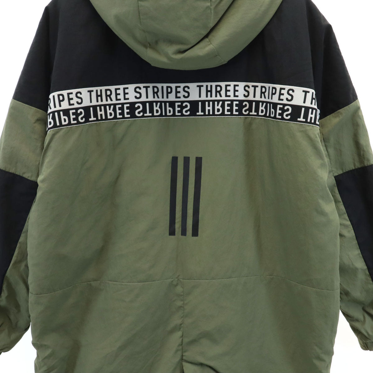 adidas アディダス ナイロンジャケット 150 カーキ 裏トリコット 薄中綿入り キッズ