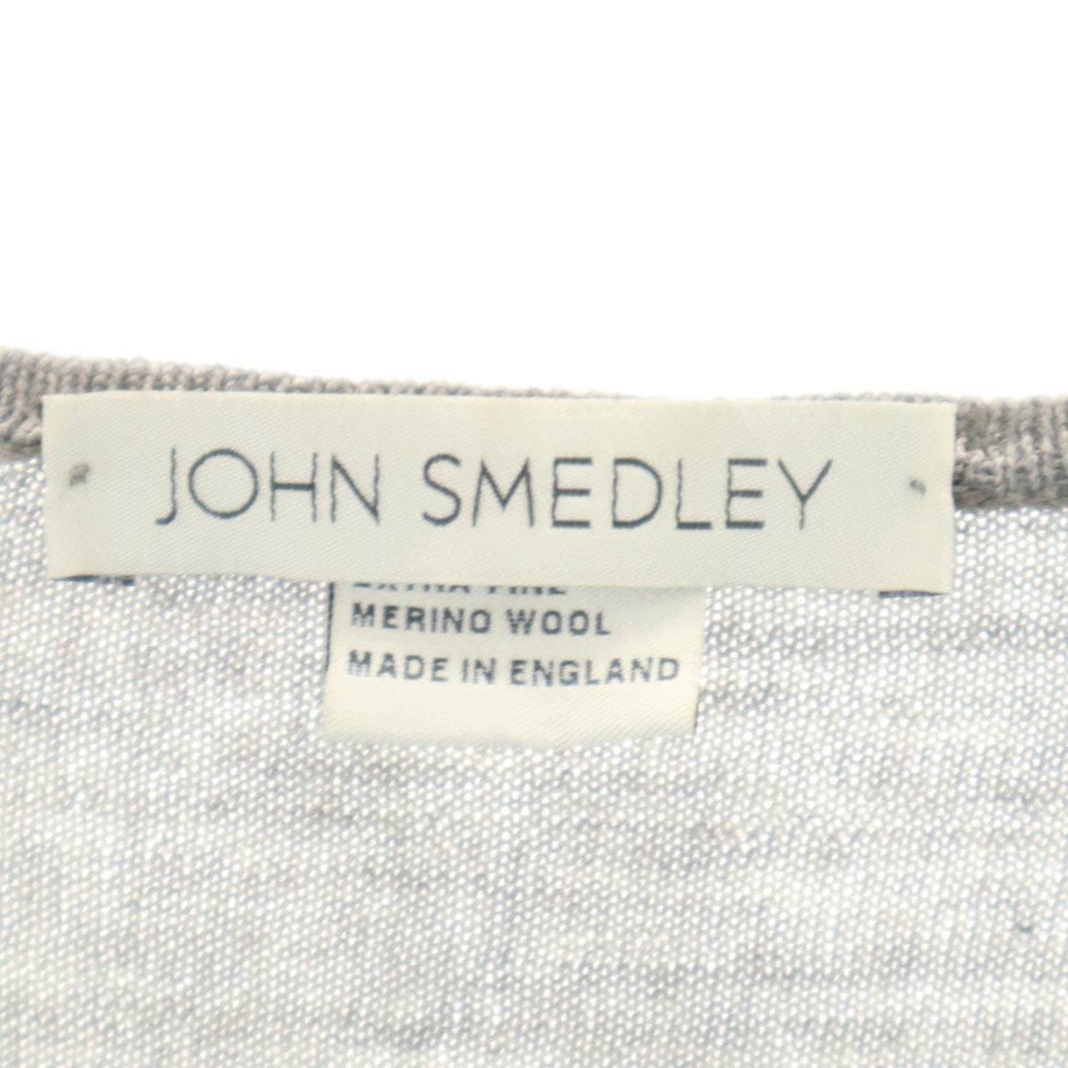 JOHN SMEDLEY ジョンスメドレー イングランド製 長袖 Vネック ニット S グレー セーター レディース