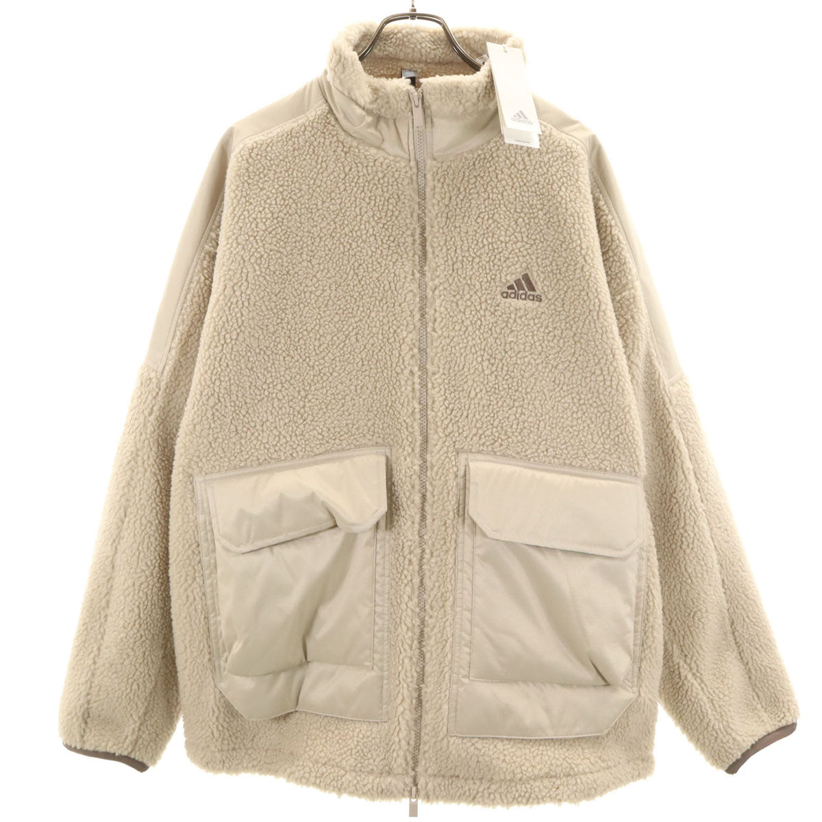 未使用 adidas アディダス sportswear ボアジャケット XL オフホワイト メンズ