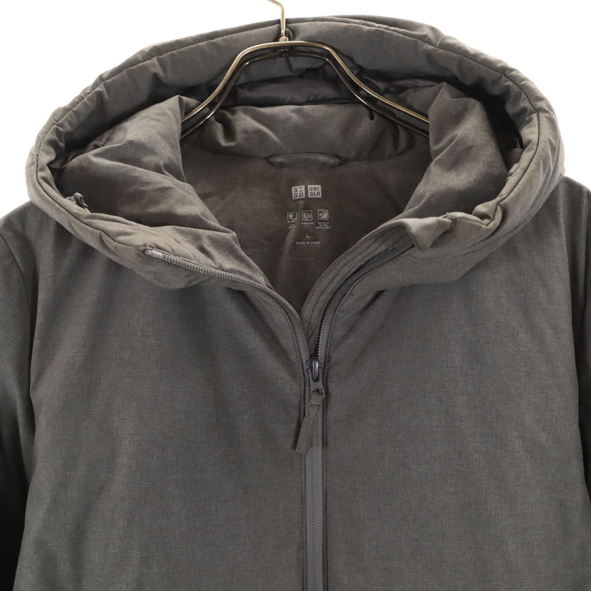 UNIQLO ユニクロ シームレス ショート ダウンコート L グレー レディース