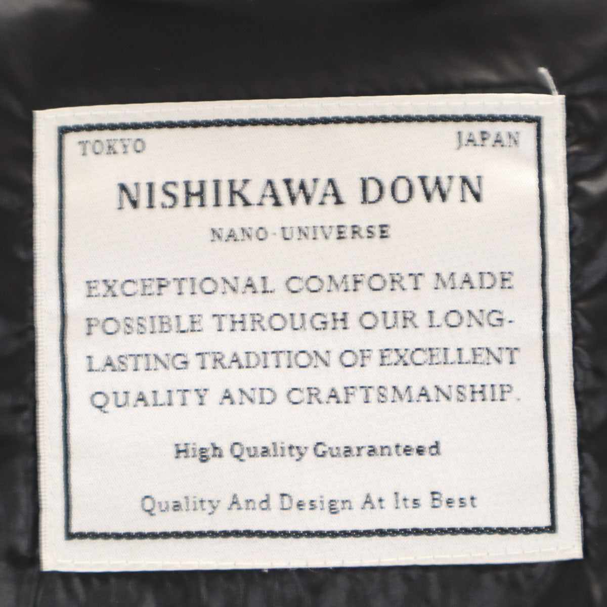 nano universe ナノユニバース NISHIKAWA DOWN ダウンジャケット M ブラック メンズ