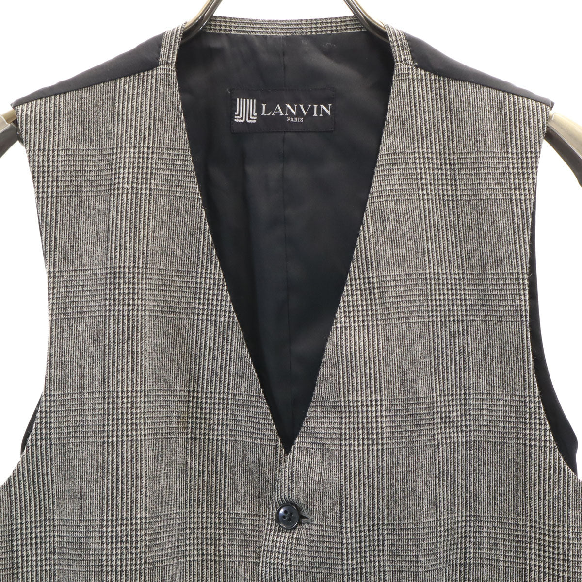 LANVIN ランバン グレンチェック テーラードジャケット 上下 セットアップ M グレー メンズ