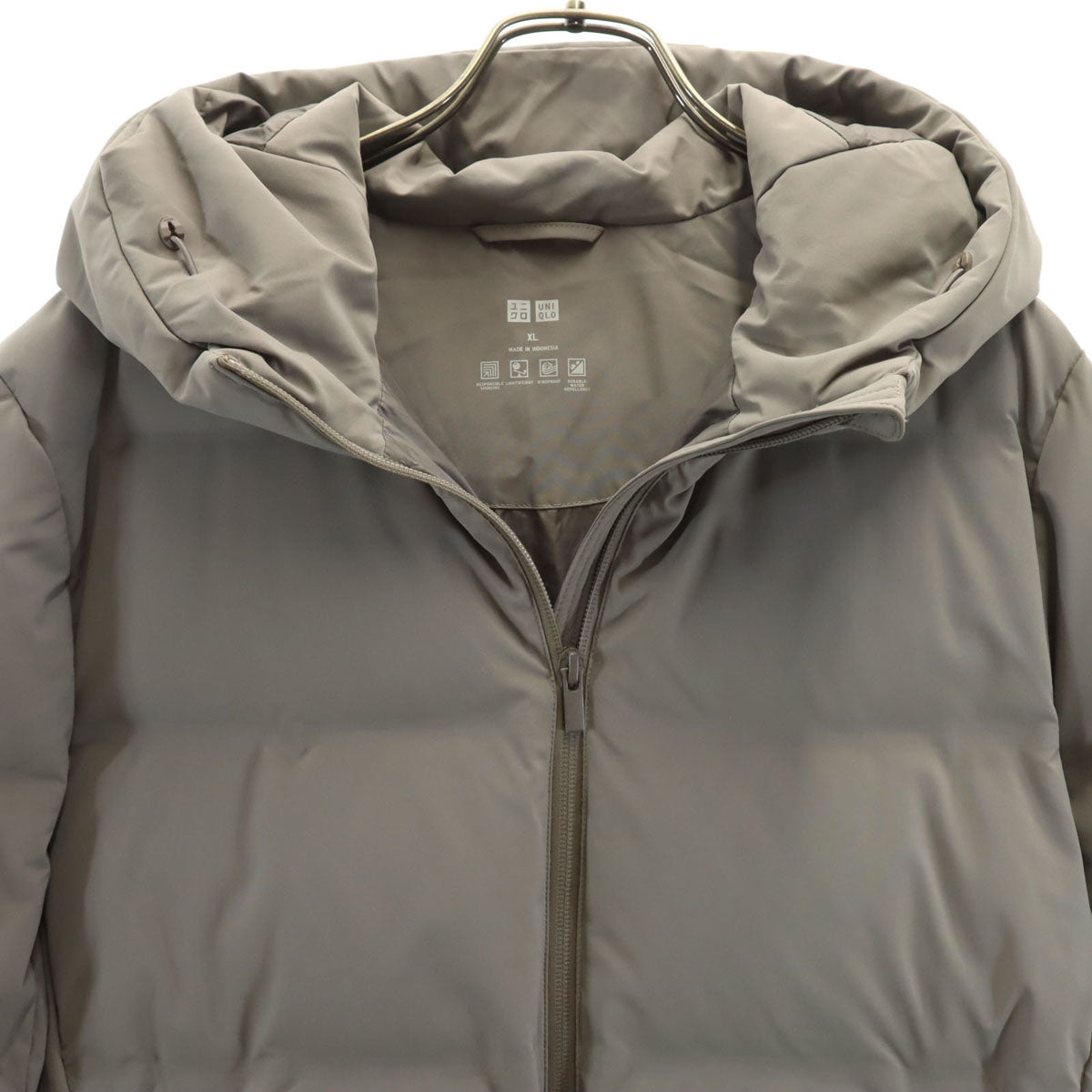 UNIQLO ユニクロ シームレス ダウンパーカー XL グレージュ レディース