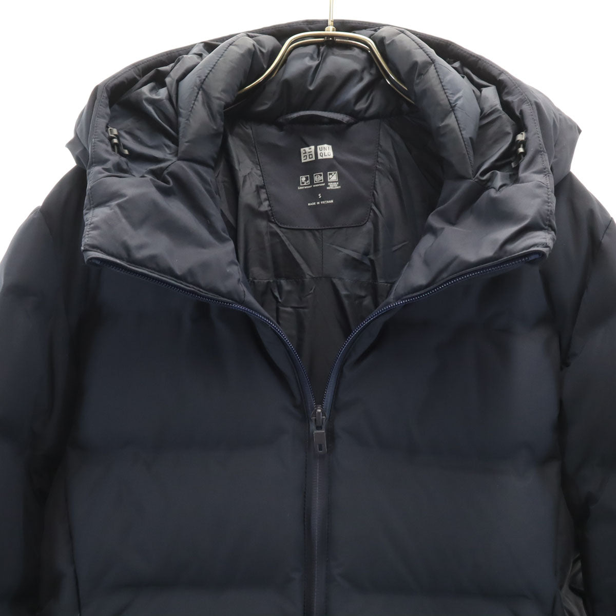 UNIQLO ユニクロ シームレス ダウンパーカー S 濃紺 3Dカット メンズ