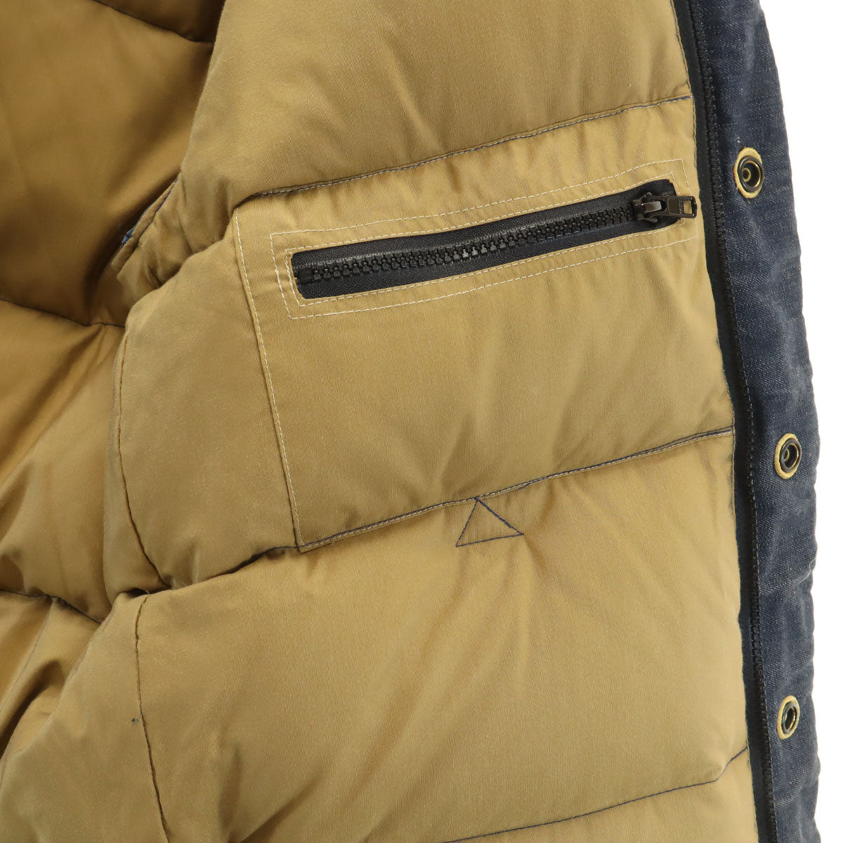 BLUE BLUE ブルーブルー USA製 クレセントダウンワーク デニム ダウンジャケット S ネイビー メンズ