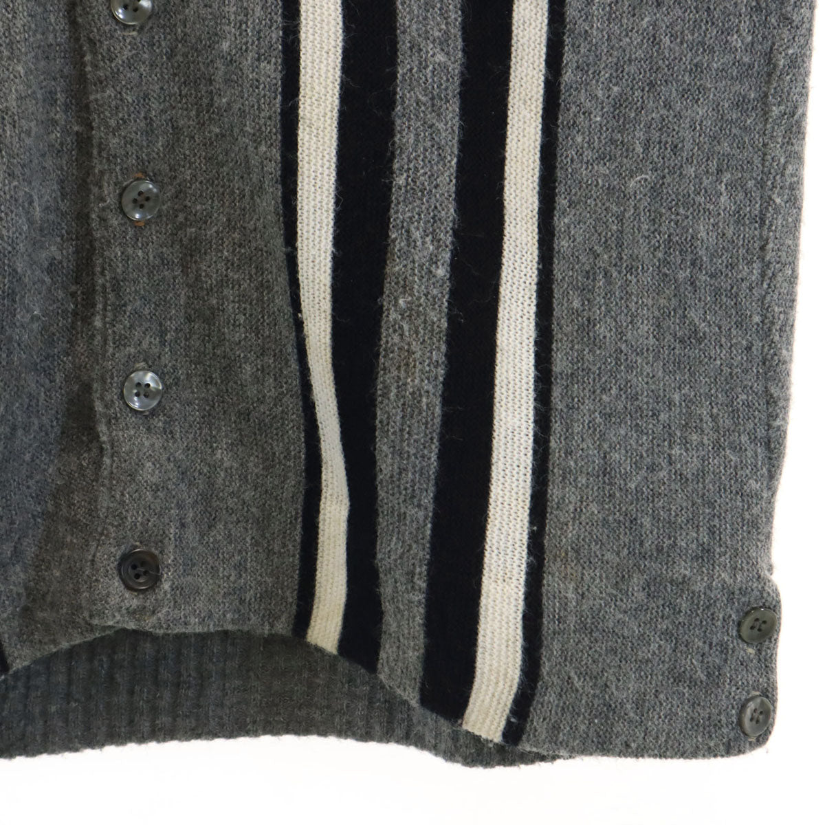 Virgin Orlon Acrylic 70s ヴィンテージ 長袖 ニットカーディガン グレー メンズ