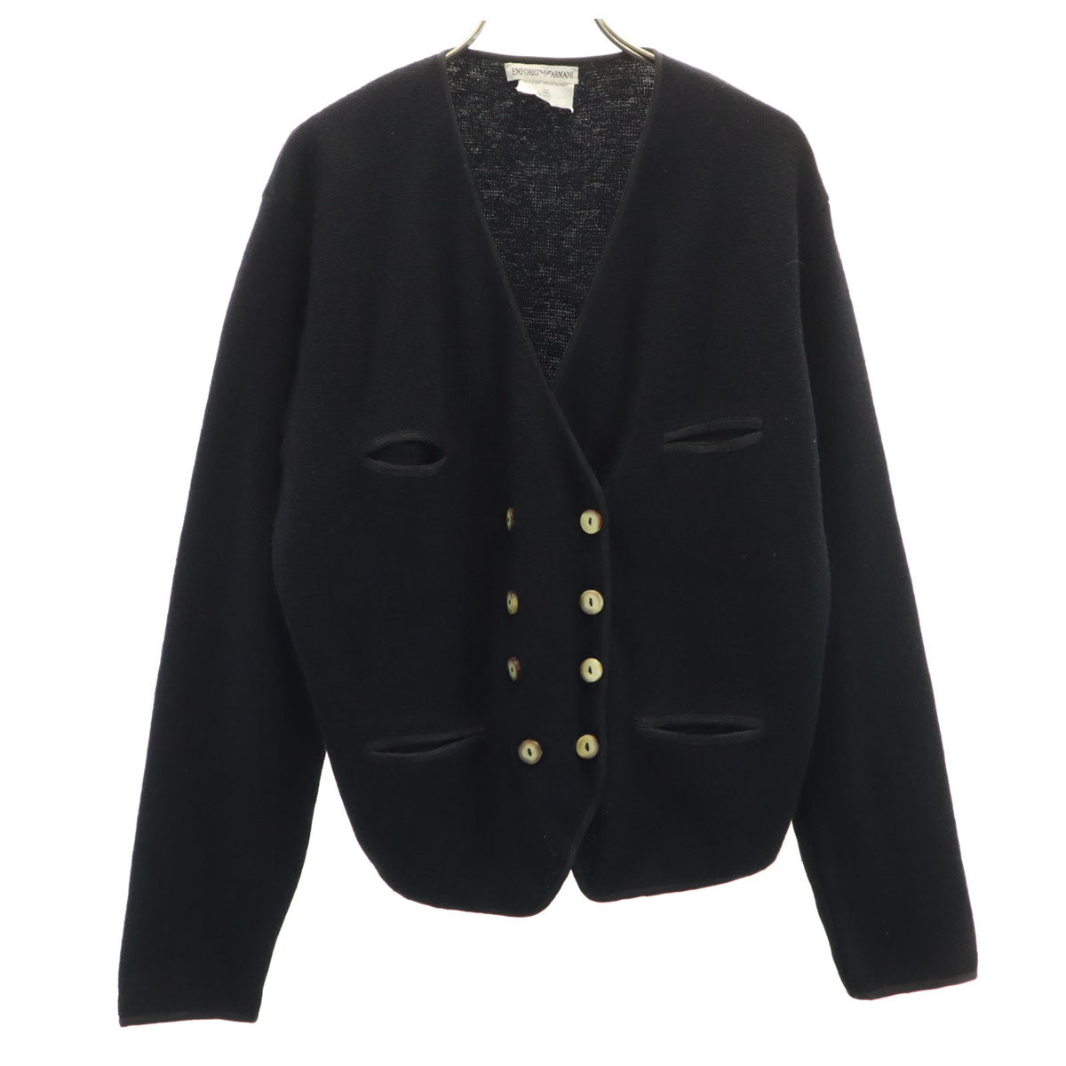 Emporio Armani エンポリオアルマーニ 90s イタリア製 オールド 長袖 カーディガン 44 ブラック レディース
