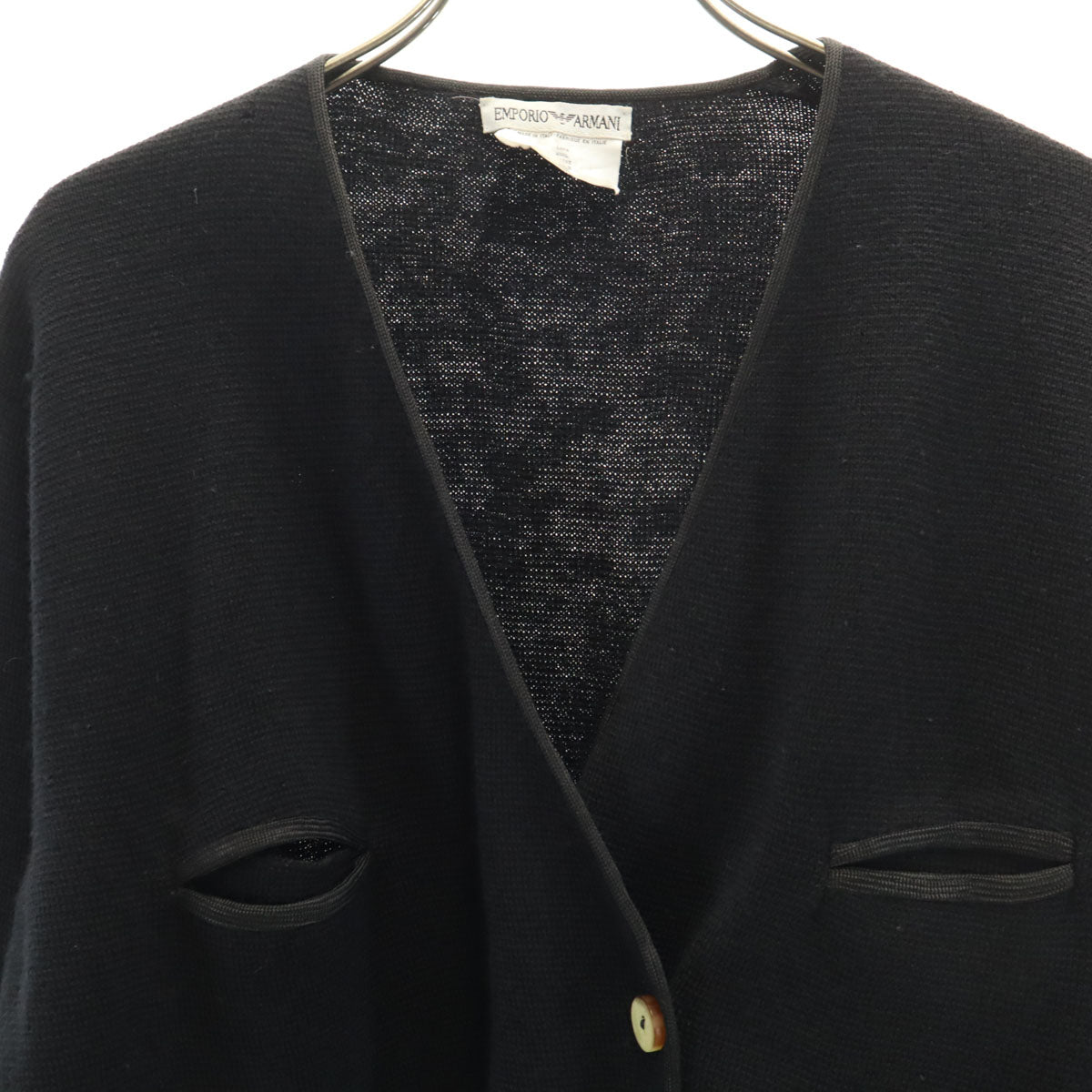 Emporio Armani エンポリオアルマーニ 90s イタリア製 オールド 長袖 カーディガン 44 ブラック レディース