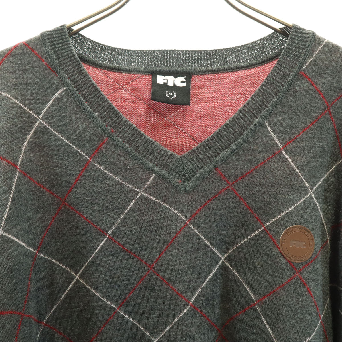 FTC エフティーシー 長袖 Vネック セーター XL グレー メンズ