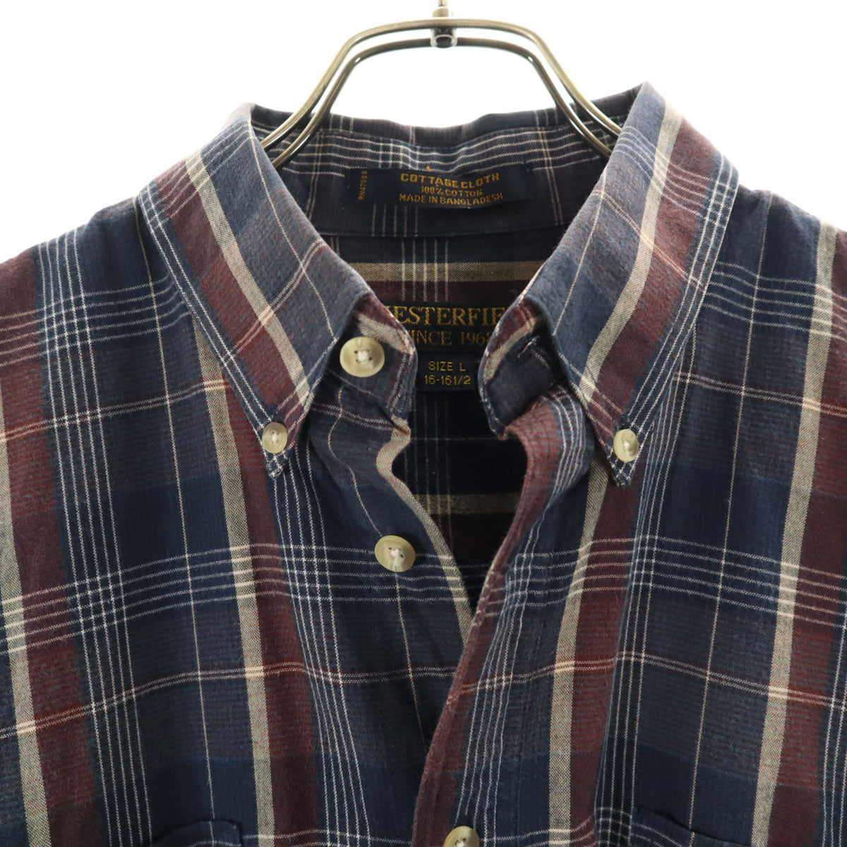 CHESTERFIELD チェスターフィールド 90s オールド 長袖 ボタンダウンシャツ L ネイビー メンズ