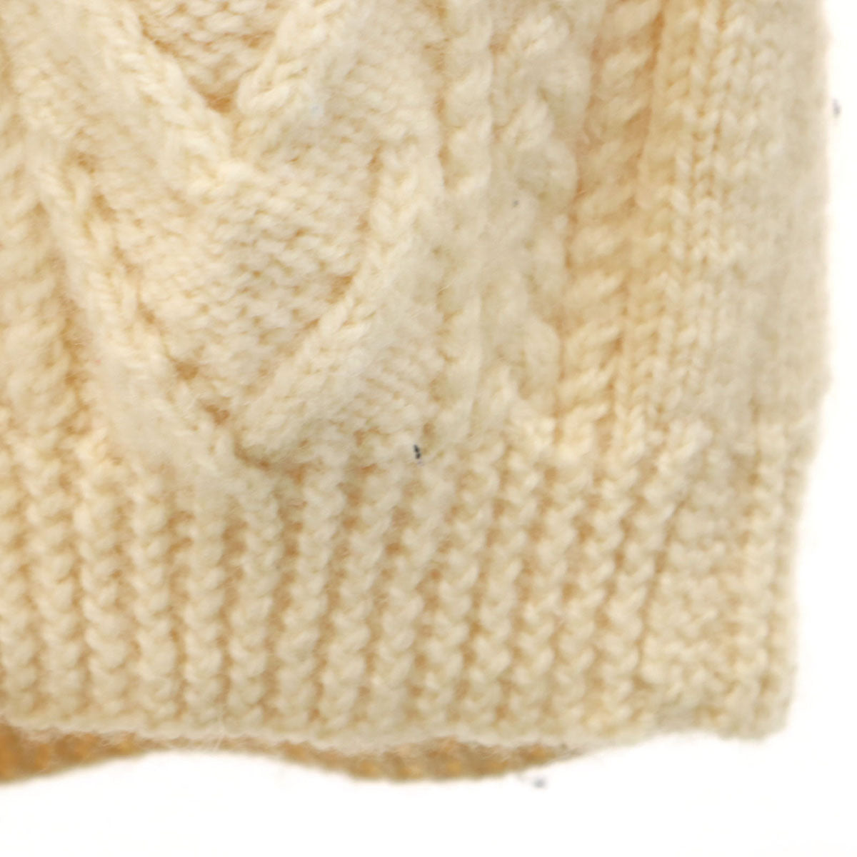 Quill`s Woollen Market 90s アイルランド製 オールド 長袖 ニット クリーム メンズ