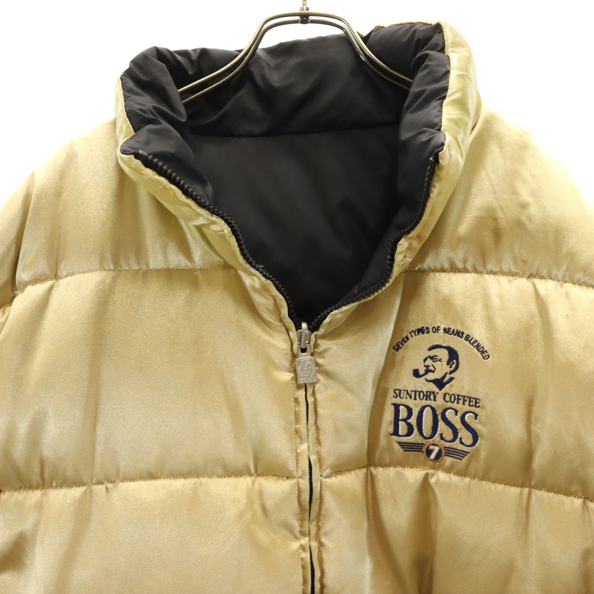 SUNTORY ORIGINAL DESIGN サントリーボス ダウンジャケット ブラック リバーシブル メンズ