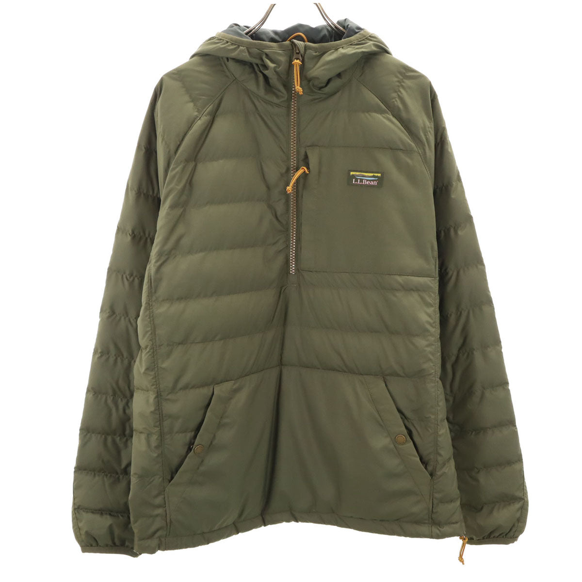 美品 L.L.Bean エルエルビーン ハーフジップ ダウンジャケット M カーキ メンズ