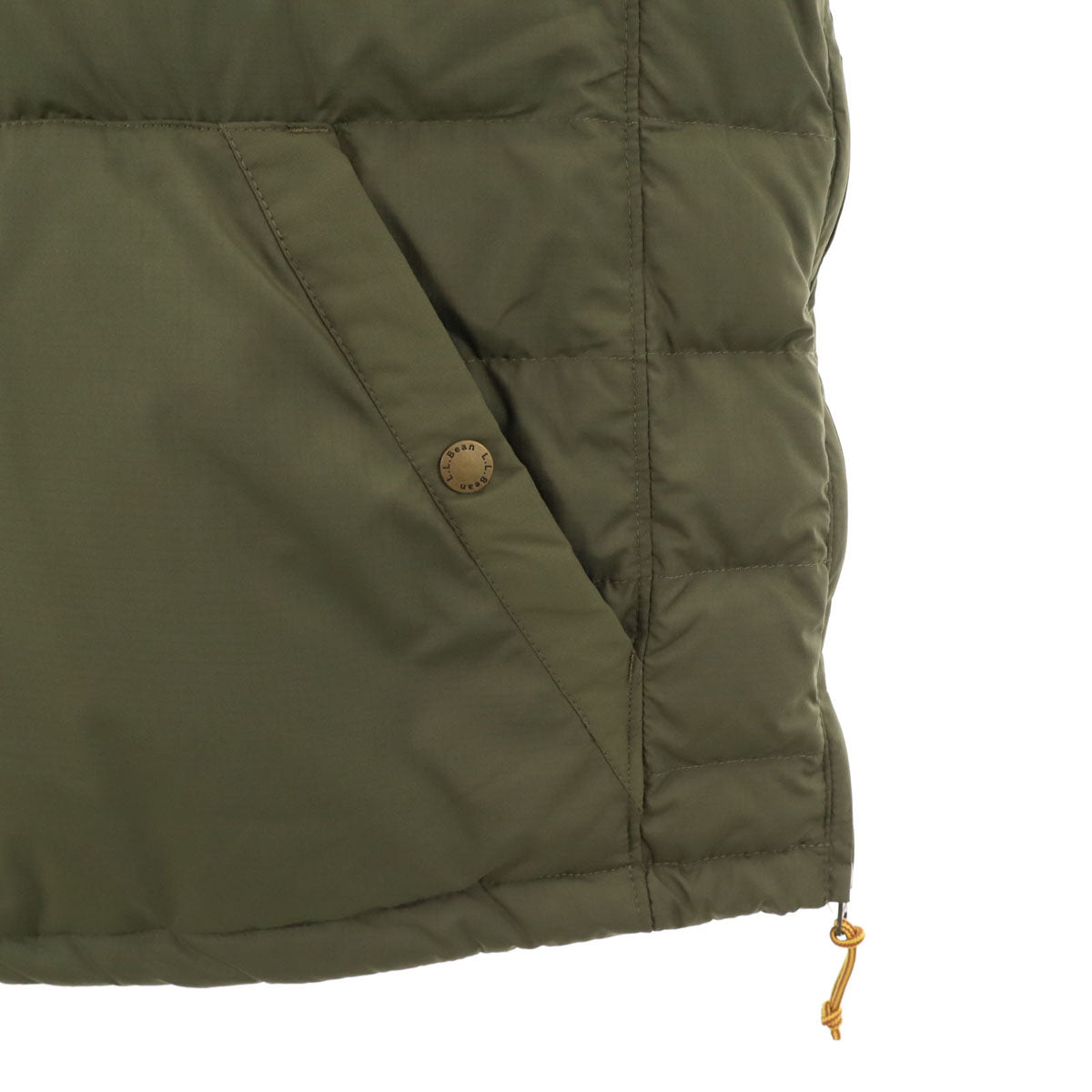 美品 L.L.Bean エルエルビーン ハーフジップ ダウンジャケット M カーキ メンズ