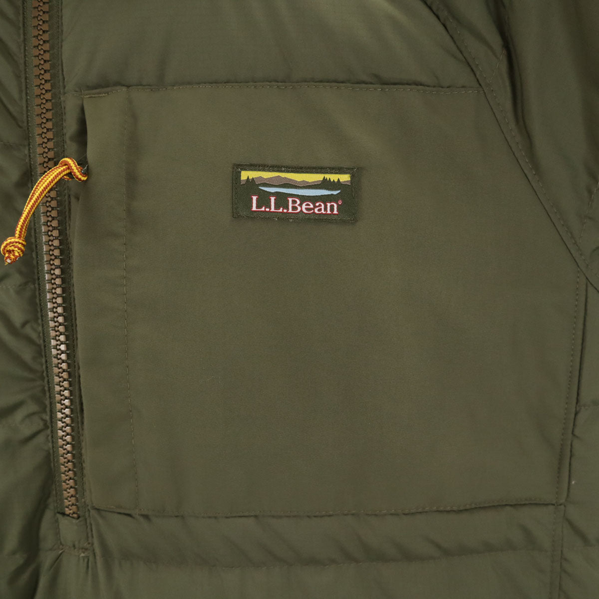 美品 L.L.Bean エルエルビーン ハーフジップ ダウンジャケット M カーキ メンズ