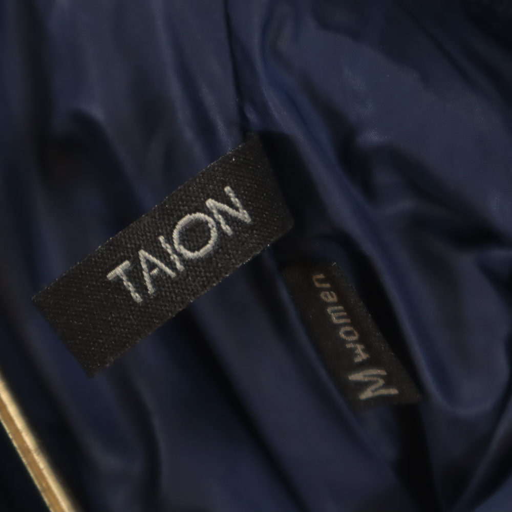 TAION タイオン ニット切替 ダウンジャケット M ネイビー レディース