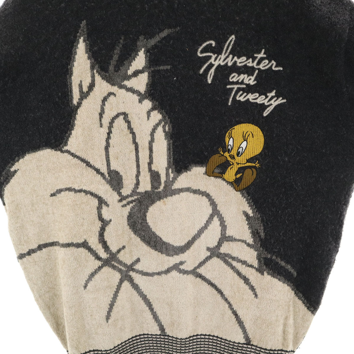 GREENCLUBS グリーンクラブ 日本製 ウールブレンド ワーナーブラザーズ シルベスターアンドトゥイーティー 長袖 セーター グレー系 メンズ