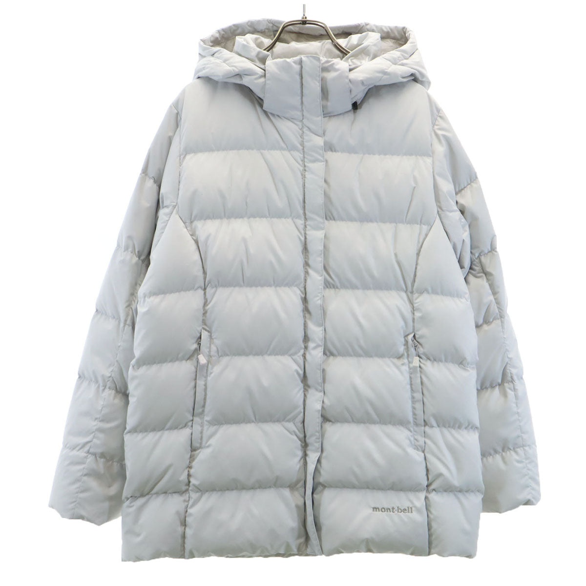 mont-bell モンベル トラベル ダウンパーカー ライトグレー アウトドア 収納袋付き レディース