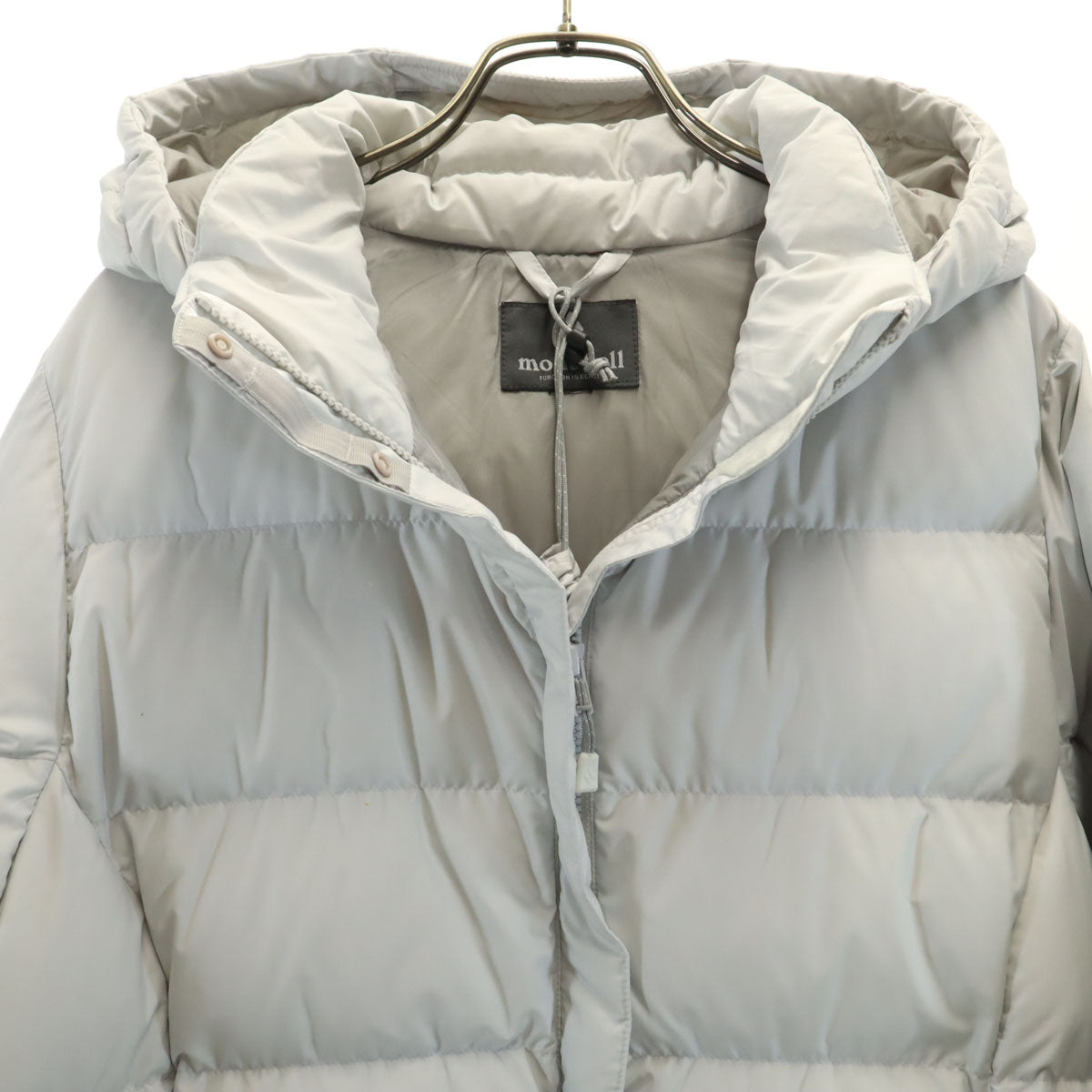 mont-bell モンベル トラベル ダウンパーカー ライトグレー アウトドア 収納袋付き レディース