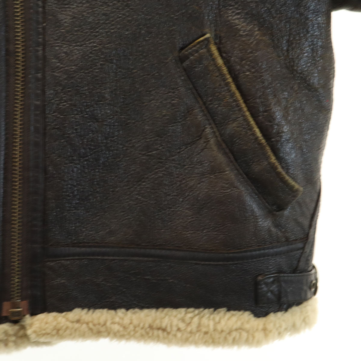 HIGHLAND20002000 ハイランド B-3タイプ 羊革 レザー ムートンジャケット L ブラウン ボマー メンズ