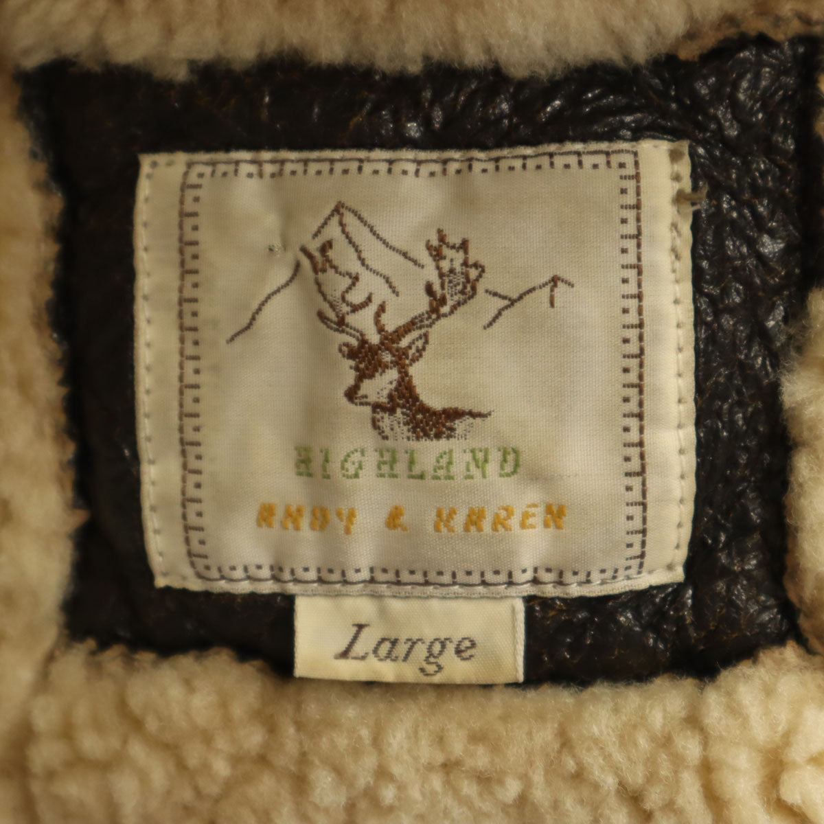 HIGHLAND20002000 ハイランド B-3タイプ 羊革 レザー ムートンジャケット L ブラウン ボマー メンズ